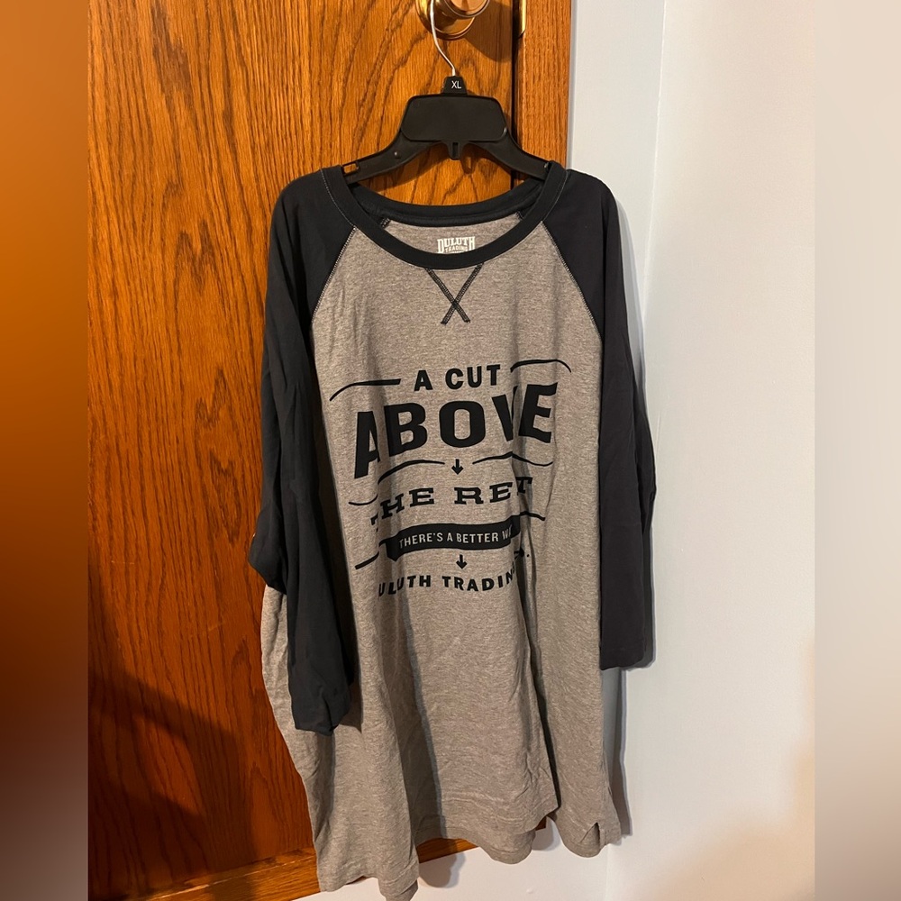 Men’s Black/Grey Duluth Trading Co. Longtail T in 2XL w/qtr length sleeves